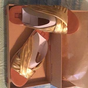 Fit Flop gold sandals
